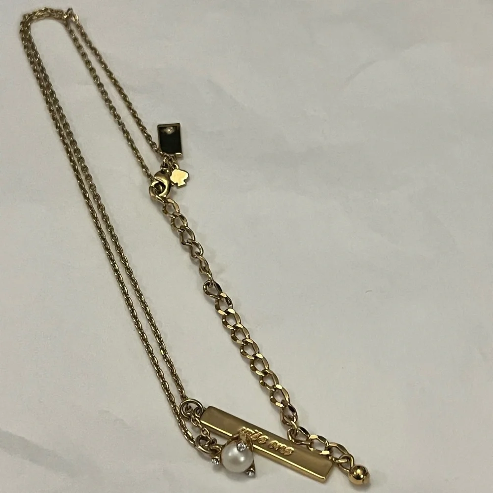 Kate Spade New York Gold-Tone Born To Be Wise One Cream Pendant Necklace